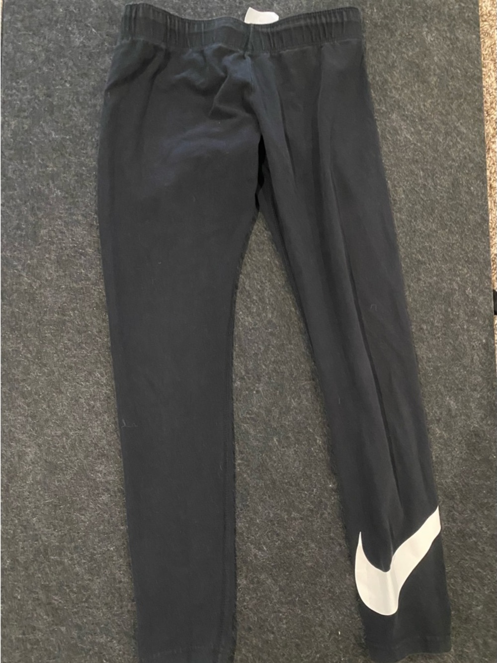 Nike Black Leggings with White Swoosh Accent